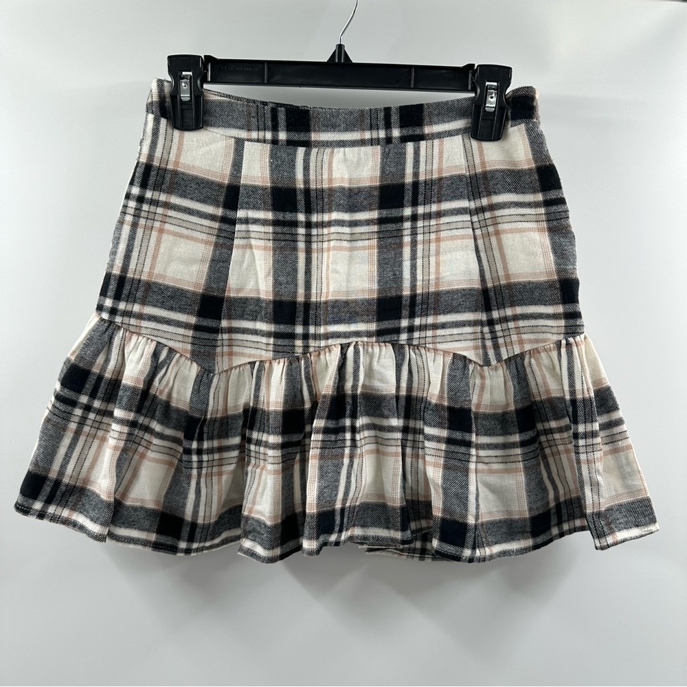 Forever 21 Flared Skirt – Black, Tan, Beige & Grey Pattern, Size Medium